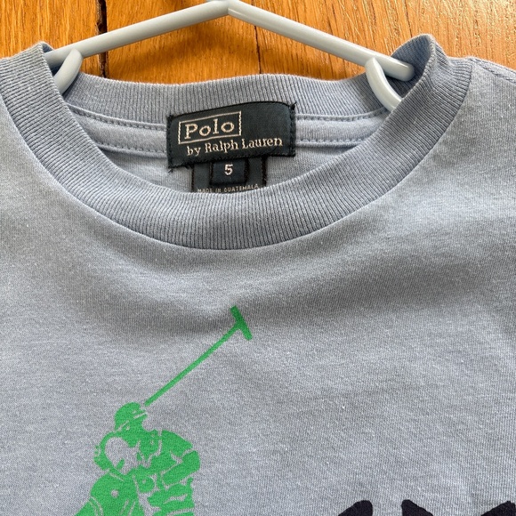 Polo Ralph Lauren Blue Short Sleeve Shirt Boys Size 5 New With Tags - Picture 3 of 3